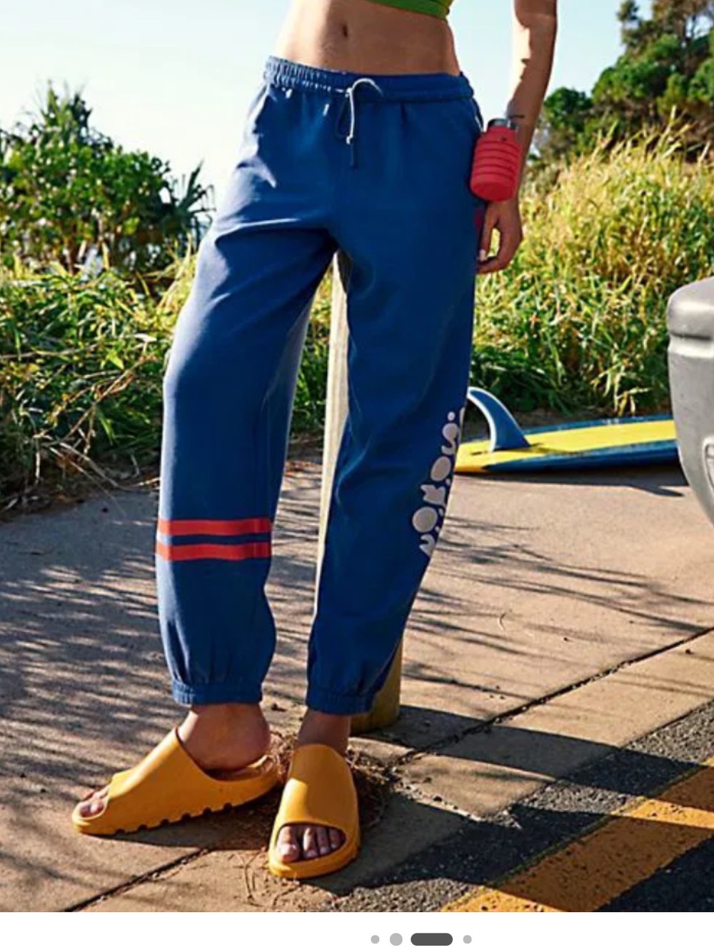 !!!NWT!!!! ALL STAR GRAPHIC LOGO PANTS IN COBALT/GRAPEFRUIT COMBO BY FREE PEOPLE - Picture 5 of 11